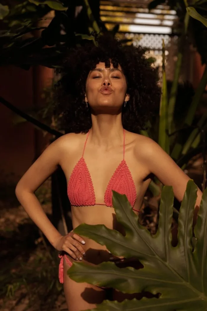 Bikini szydełkowe koralowe - obrazek 2