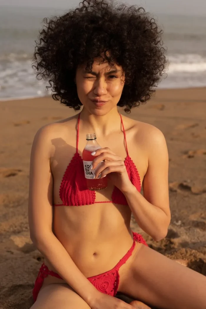 Bikini szydełkowe koralowe - obrazek 4